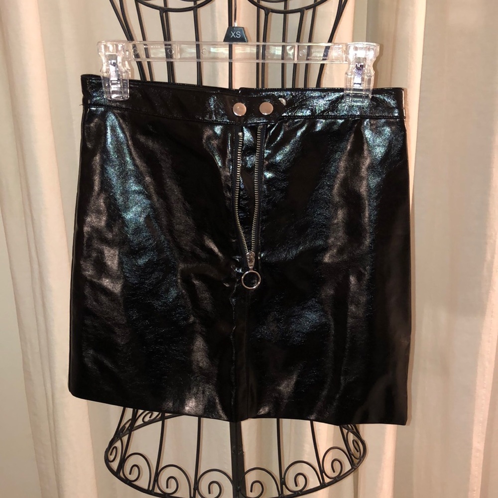 H&M patent leather skirt